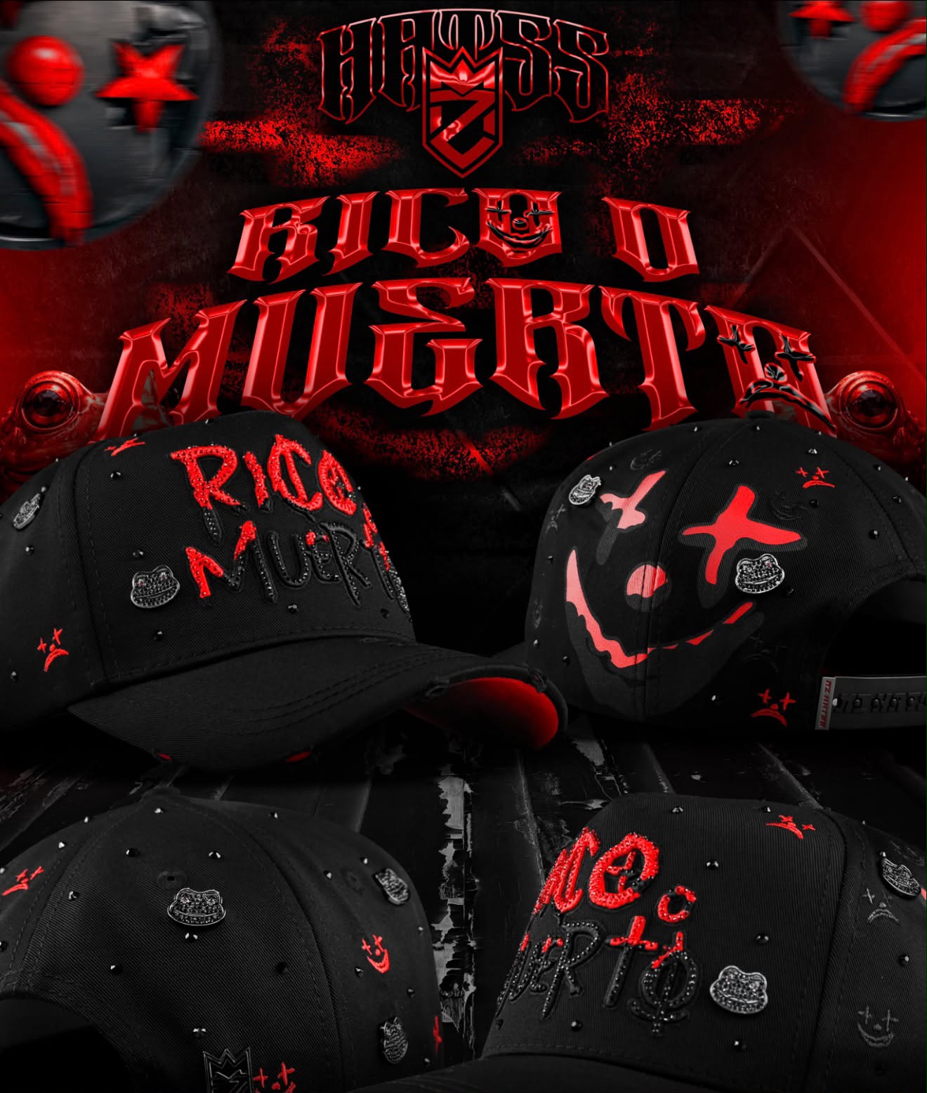 RICO O MUERTO RED AND BLACK